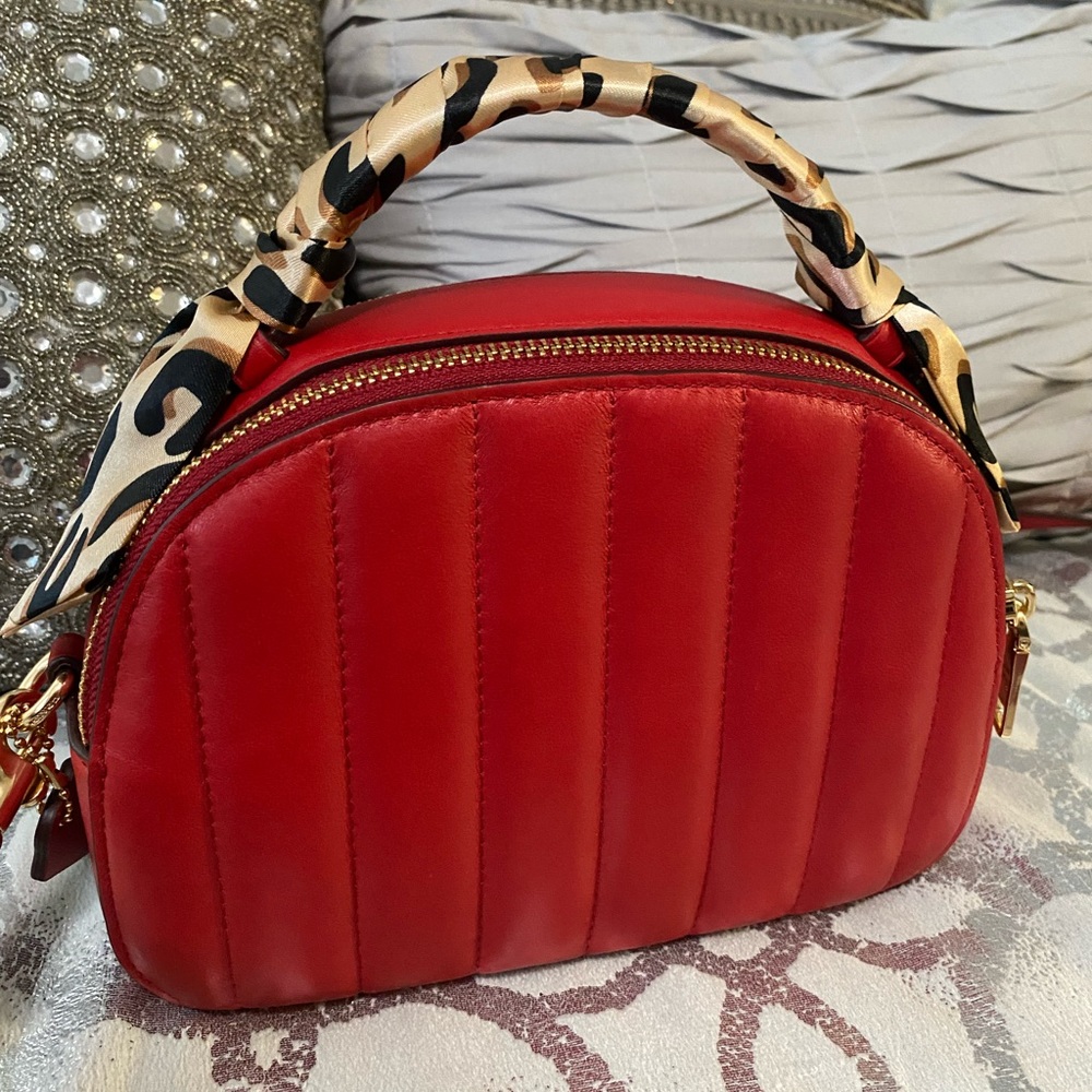 Serena Satchel with Linear Quilting and FREE twilly style scarf - Picture 10 of 13
